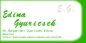 edina gyuricsek business card